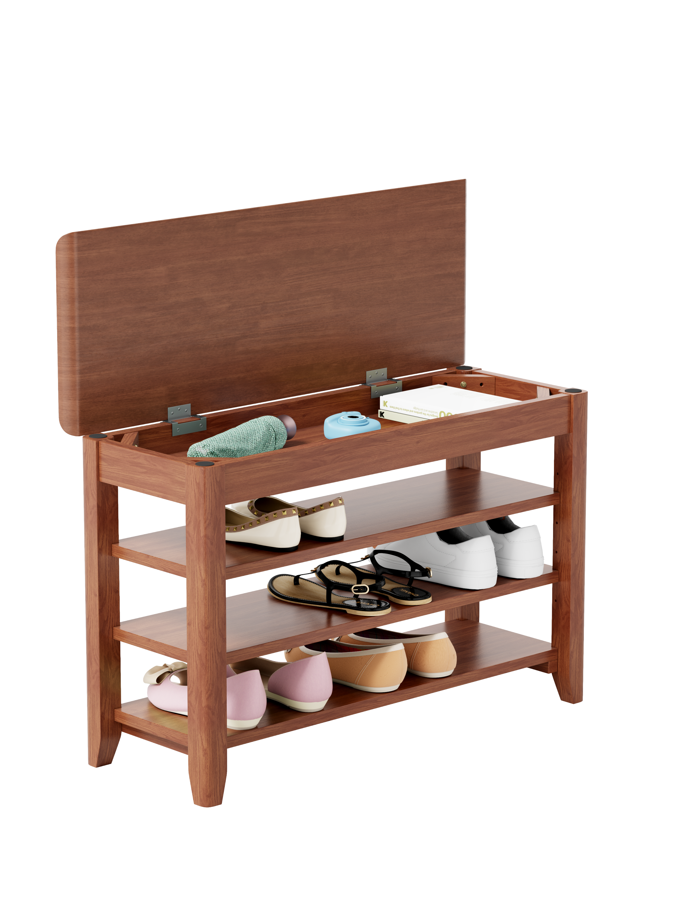 100% solid wood front door shoe rack, wardrobe solid wood shoe bench, load-bearing 550 pounds, entrance, corridor, aisle shoe rack,