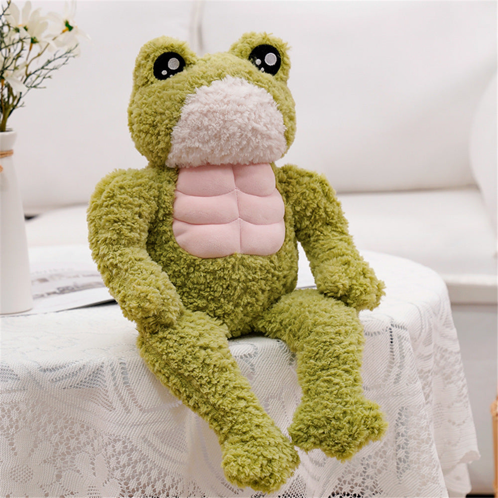 Hairy Muscle Frog Plush Toy Simulation Doll For Children