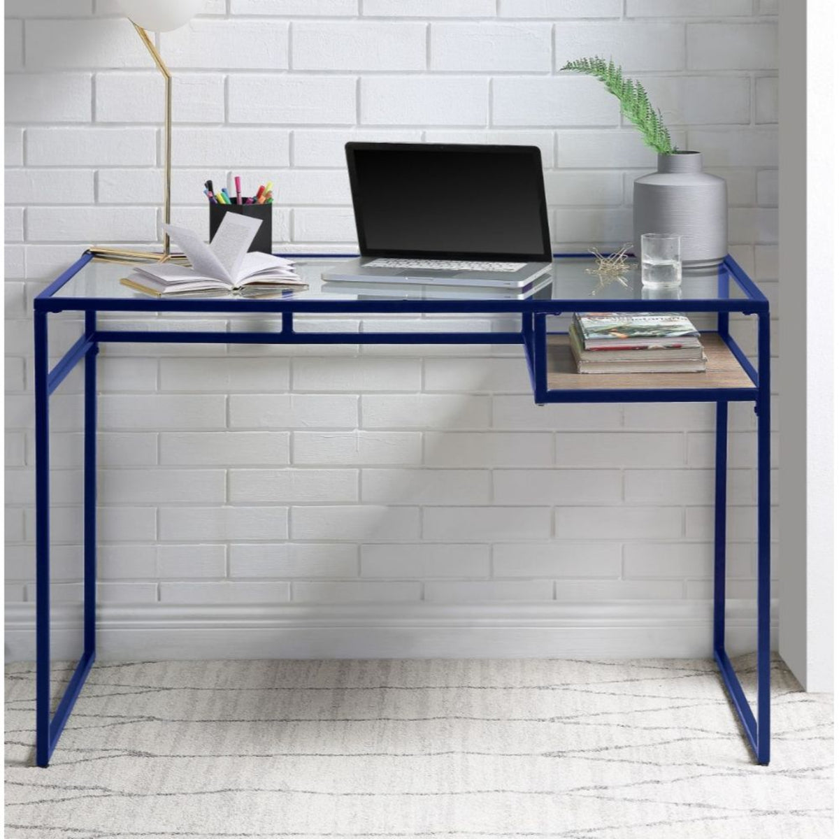 Dexter Blue Rectangular Writing Desk