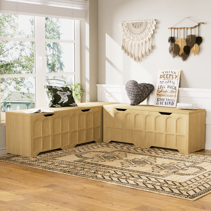3-Piece L-shaped multifunctional storage bench with padded shoe bench with serves as
