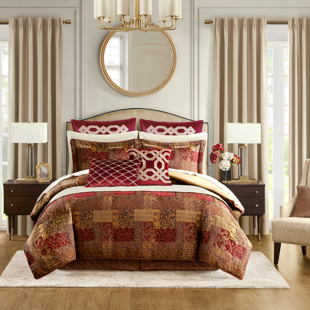 4 Piece Brown Comforter Set Brown Queen