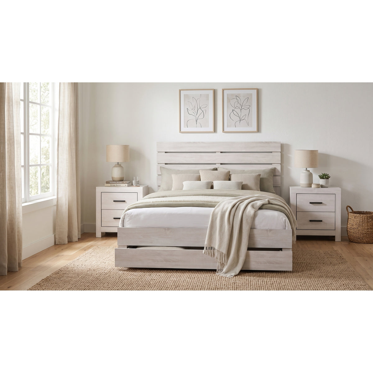 Kingsley Coastal White Eastern King 3-Piece Bedroom Set