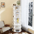 Rotating Shoe Rack Tower, 7-Tier Spinning Storage Rack, Free Standing 360° Revolving Shoe Organizer, Holds 28 Pairs of Shoes (7-Tier,White)