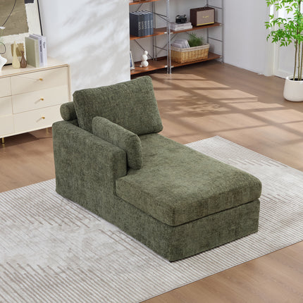 31.69' Wide Modular Sofa Bed With Cushions, Upholstered In Soft Chenille Fabric, Sturdy Metal Legs, Strong Load-Bearing Capacity, Suitable For Living Rooms, Bedrooms, And Apartments.Green-L
