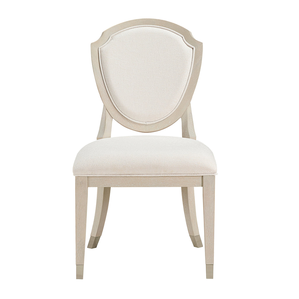 Side Chairs Dining Room Wood Veneer Set of 8 Ivory