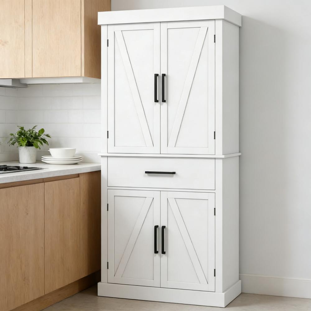 Kitchen Pantry Cabinet,Tall Kitchen Cabinet,with Drawer,5-Tier Shelf and Adjustable Shelves