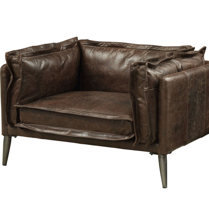 Porchester Distress Chocolate Top Grain Leather Chair