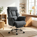 Executive High‑Back Office Chair, Reclining Computer Desk Chair with Retractable Footrest and Padded Headrest, Adjustable Seat Height for Home & Office Workspace