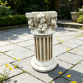19' H Vintage Angel Roman Column Pedestal, 6.10' D Resin Statue Stand, Indoor Outdoor Decorative Pillar for Plant & Sculpture Display
