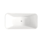 59'Rectangle Linear Acrylic Freestanding Bathtub Stand Alone Soaker Tub, Glossy White Acrylic, POP-UP Chrome Drain, cUPC Certified, - Eloy Royal
