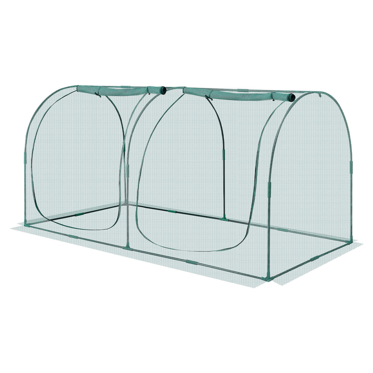 Crop Cage, 8.1 x 3.9 x 3.9 ft Plant Protection Tent with Zippered Door, Wind-Resistant Tall Crop Cage, Easy to Install, Outdoor Raised Bed Cover with Frame, Plant Netting for Garden Patio Lawn