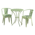 3-Piece Bistro Set with Table and 2 Chairs, Green