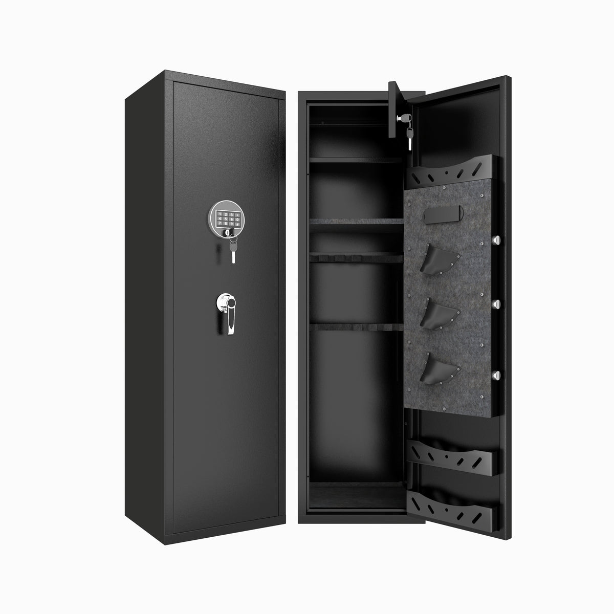 57' High Large Capacity Mechanical Gun Safe for Rifles & Handguns, Digital Password Lock, Built-In Independent Lock Box, Adjustable Shelves, Pre-Assembled No Assembly Required