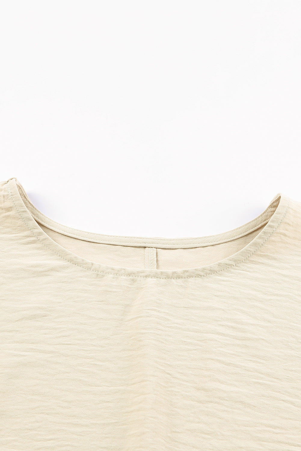 White Plain & Casual Shirred Cuffs Half Sleeve Top - Eloy Royal