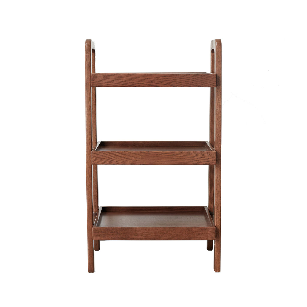 Walnut Color Oak Storage Bench, 3-Tier Beech Wood Shoe Rack for Entryway, Premium Storage Organizer for Bathroom, Living Room, Bedroom, Hallway, Patio, Kitchen