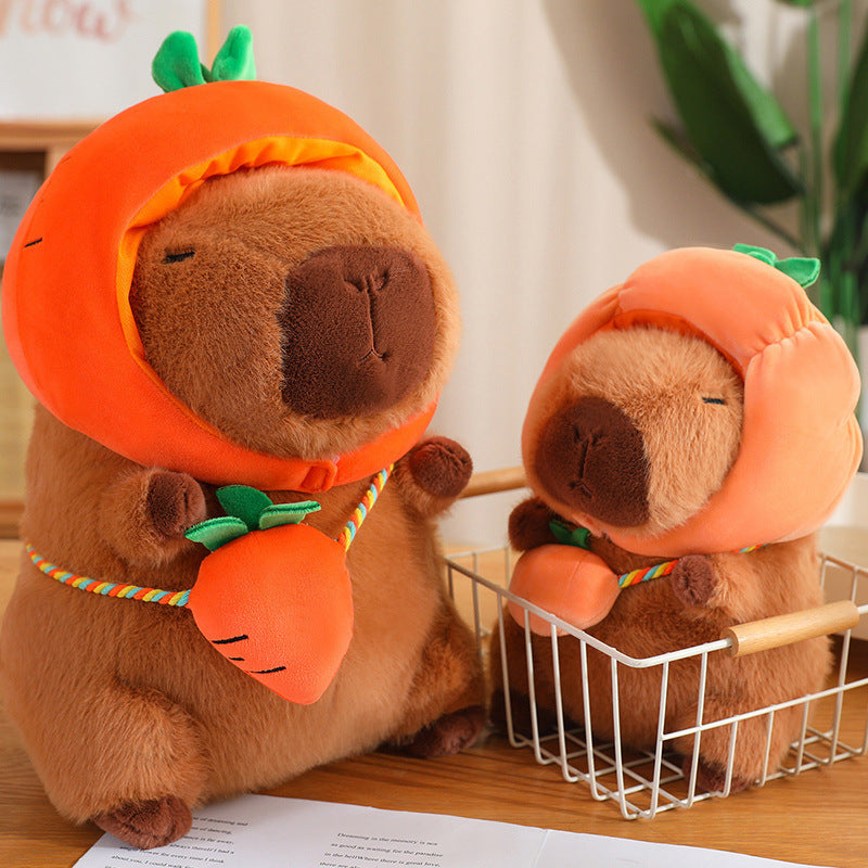 Vegetable Water Guinea Pig Doll Capabala Plush Doll Headgear Detachable