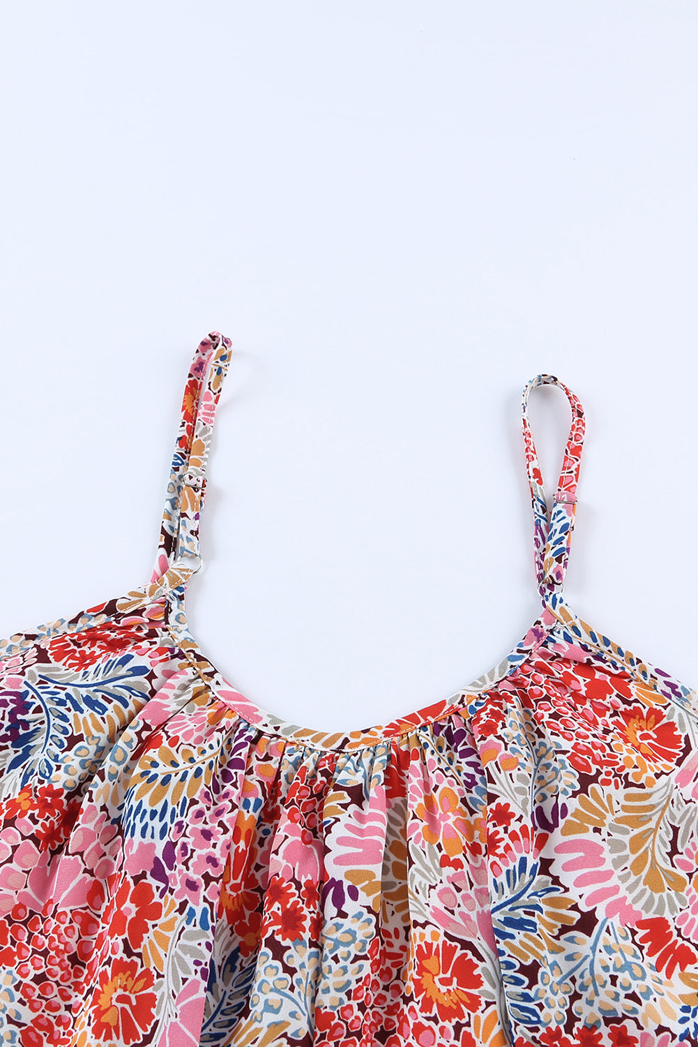 Multicolor Floral Print Spaghetti Straps Sleeveless Top - Eloy Royal