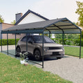 12 X 21 FT Carport, Heavy Duty Carport with Galvanized Steel Roof and Frame, Metal Carport Large Garage for Driveway Car, Truck(W540P478287)