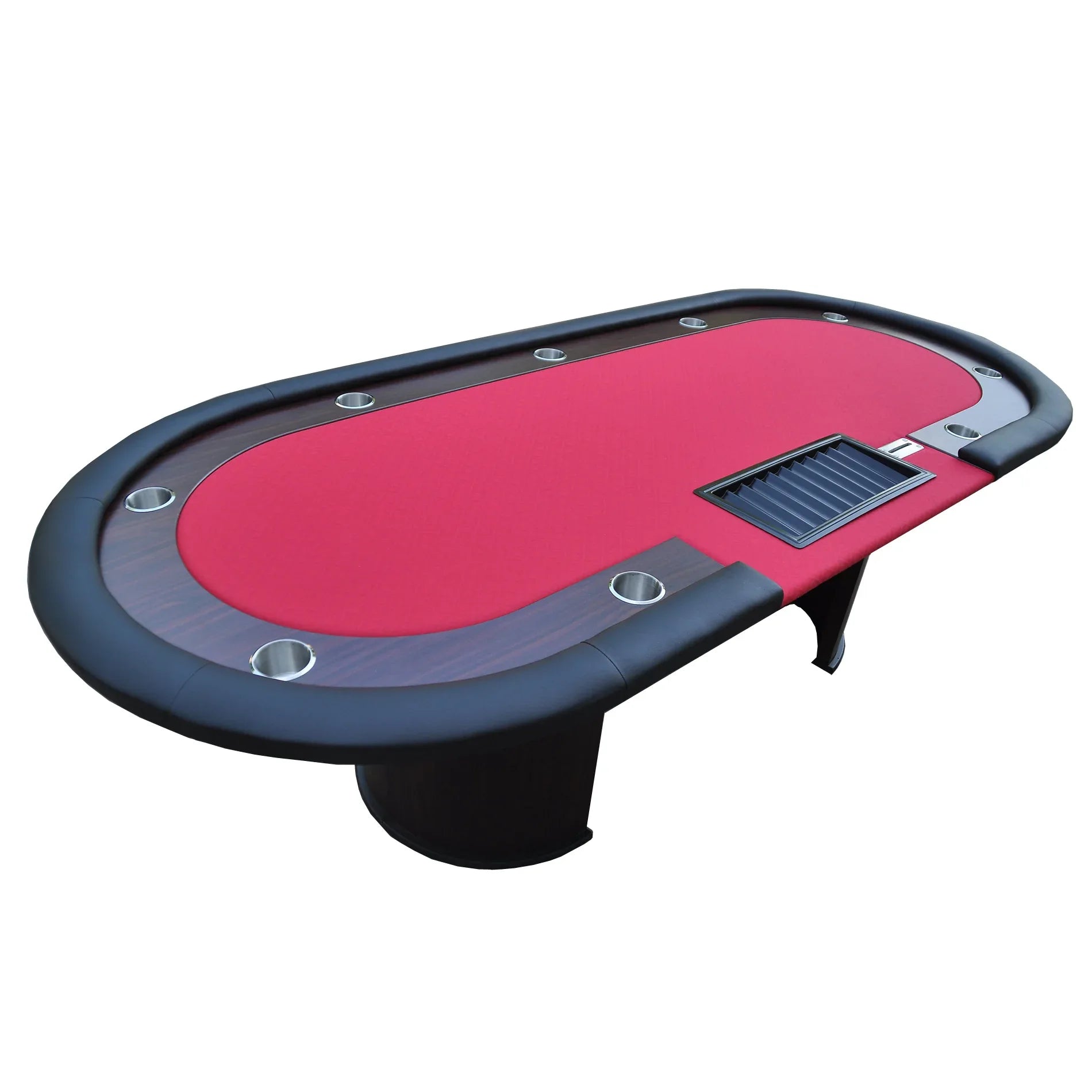 96' Poker Table Model 16367 Red with U Shape Legs, Drox Box, Chips Tray - Eloy Royal