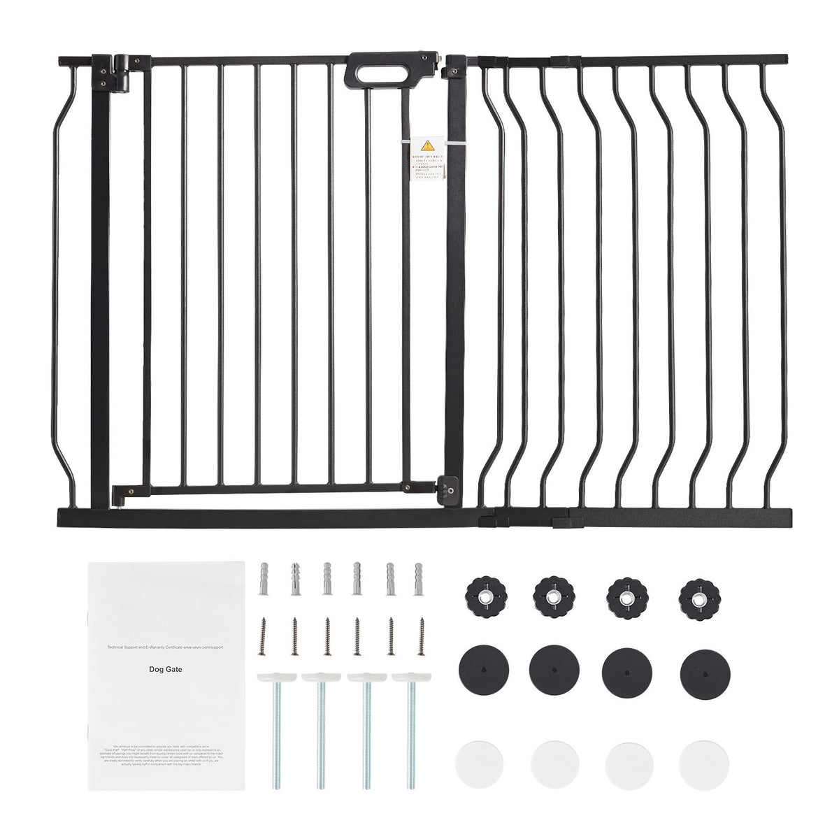 Baby Gate, 29.5'-46.4' Extra Wide, 30' High, Dog Gate for Stairs Doorways and House, Easy Step Walk Thru Auto Close Child Gate Pet Security Gate with Pressure Mount Kit and Wall Mount Kit, Black
