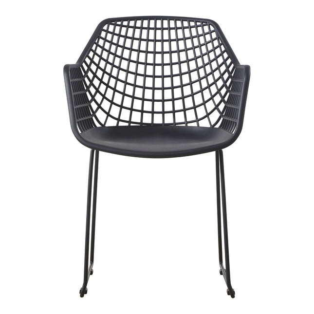 Accent Chair, Polypropylene, Powder-Coated Steel Legs, Black