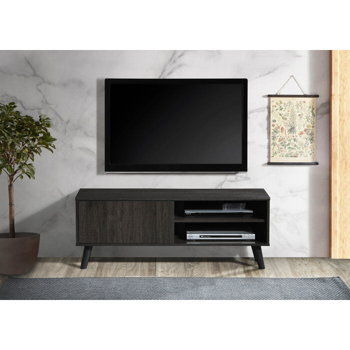 Contemporary 47 in Faux Wood TV Stand Media Console for TVs up to 50'-55', 2 Shelves and Cabinet Entertainment Unit, Espresso