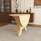 43 in Folding Dining Table for Small Spaces, MDF Table with Wild Oak Veneer, Space Saving Foldable Kitchen Table for Indoor and Outdoor Use - Eloy Royal