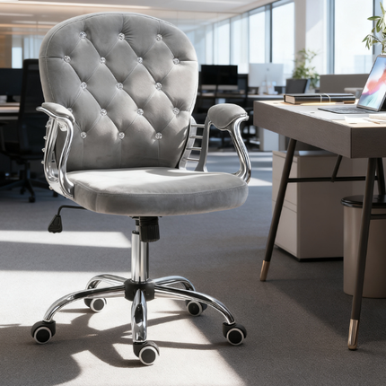 Luxury Tufted Office Chair for A Stylish Choice for Home & Office, Plush Comfort