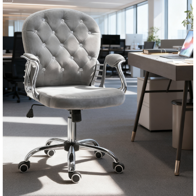 Luxury Tufted Office Chair for A Stylish Choice for Home & Office, Plush Comfort