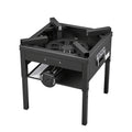 Single Burner Outdoor Propane Gas Stove, 200,000 BTU Propane LPG Gas Camping Stove, Heavy Duty Carbon Steel Outdoor Cooker, with Shield & 20 PSI Regulator, for BBQ Camp Home Patio Seafood Boil