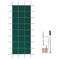 Pool Safety Cover 16x40 ft, Inground Pool Cover Fit for PP Material, Rectangle Inground Safety Pool Cover Green, Mesh Solid Pool Safety Cover for Swimming Pool Winter Safety Cover