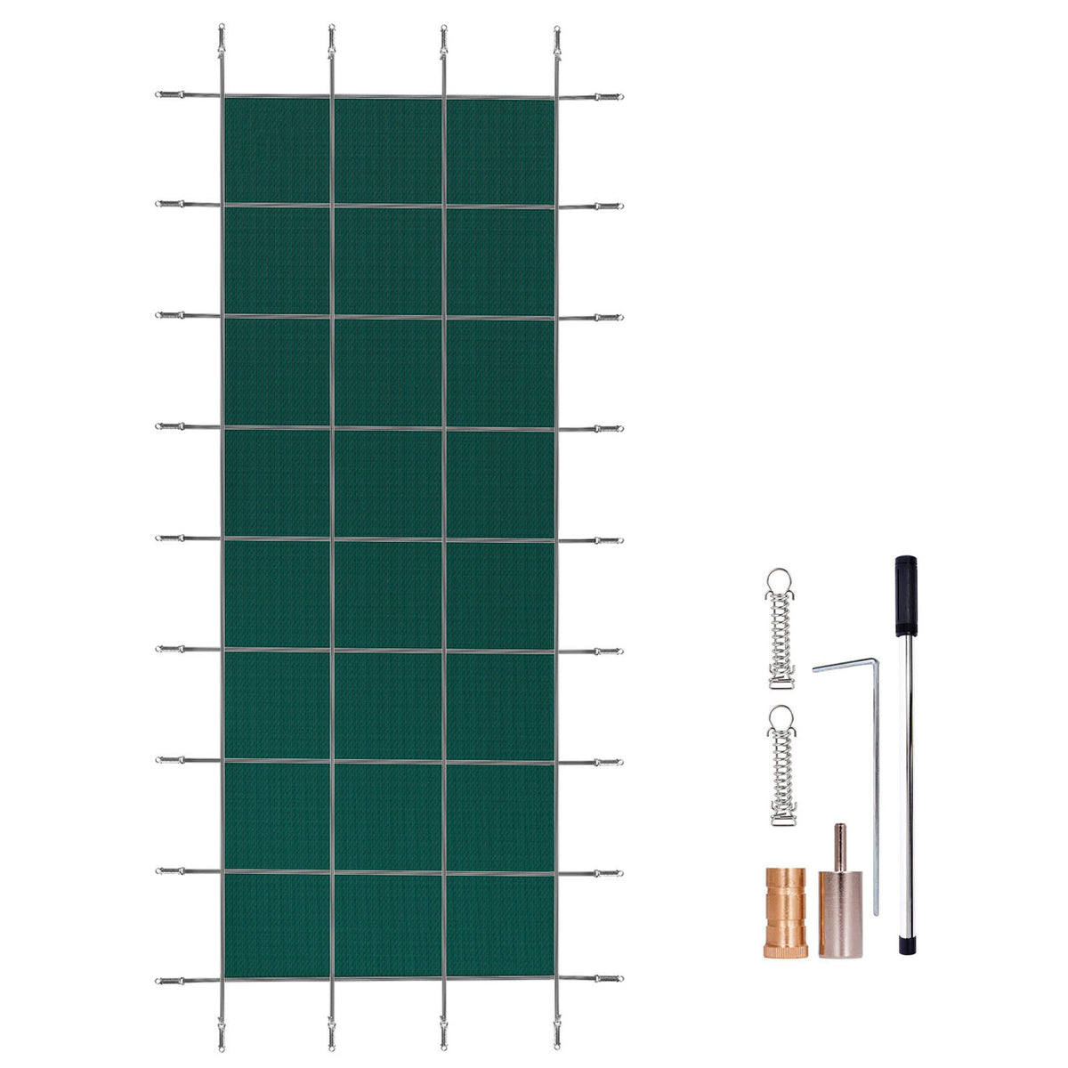 Pool Safety Cover 16x40 ft, Inground Pool Cover Fit for PP Material, Rectangle Inground Safety Pool Cover Green, Mesh Solid Pool Safety Cover for Swimming Pool Winter Safety Cover