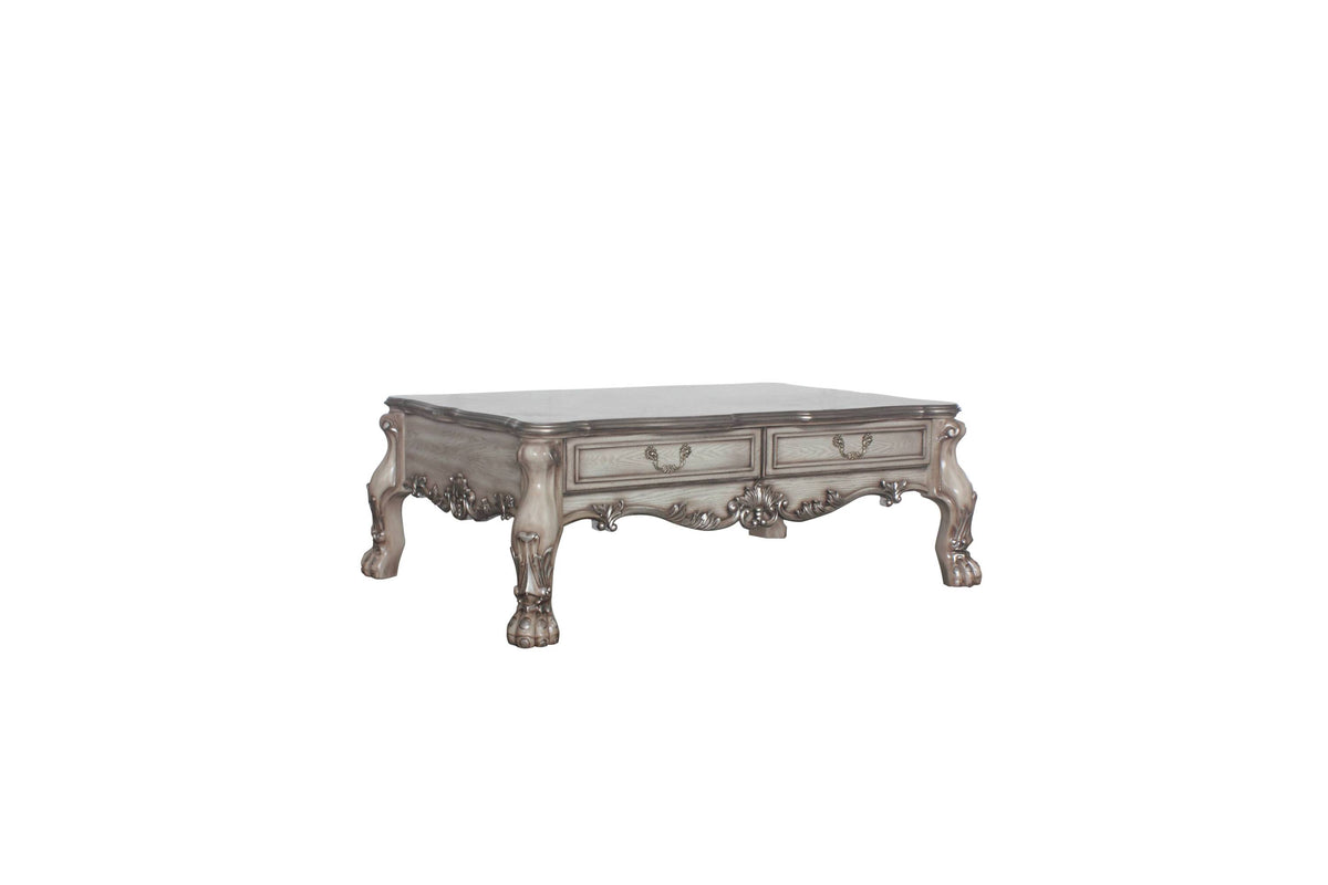 Dresden Vintage Bone White Finish Coffee Table