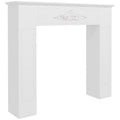 HOMCOM Fir Wood Fireplace Mantel Surround, 44.75' W x 40' H, Freestanding Electric Fireplace Stove Mantel, Distressed White