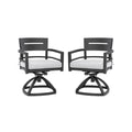 Outdoor Patio Aluminum Swivel Rocker 2PCs with Outdoor-Grade Sunbrella Fabric Cushions, Ember Black