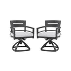 Outdoor Patio Aluminum Swivel Rocker 2PCs with Outdoor-Grade Sunbrella Fabric Cushions, Ember Black
