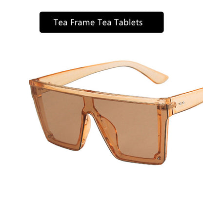 Retro Trend Large Frame Conjoined Sunshade Glasses