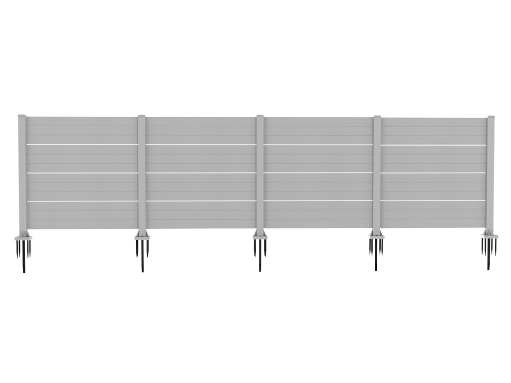 50' W x 49' H Outdoor Privacy Screen, Air Conditioner Fence, All-Weather Vinyl Privacy Fence Screens with Aluminum Posts, 3 Panels, White