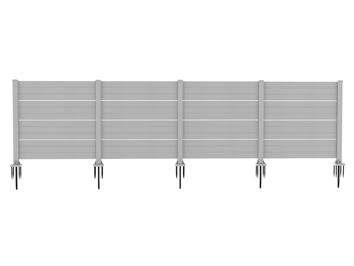 50' W x 49' H Outdoor Privacy Screen, Air Conditioner Fence, All-Weather Vinyl Privacy Fence Screens with Aluminum Posts, 3 Panels, White