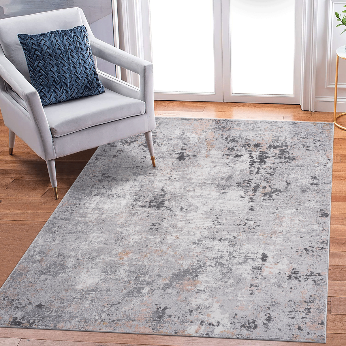 MARFI Collection 7.9X10. Grey / Multi / Abstract Area Rug Modern, Contemporary, Non-Shedding & Easy to Clean, Ideal for Living Room, Bedroom, Dining Space, 120*93 inch