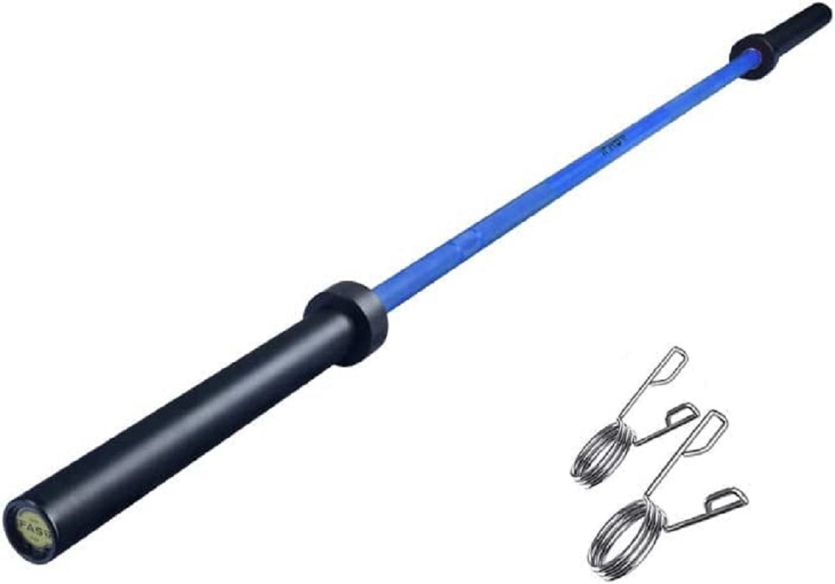 7.2Ft Barbell Bar for 2' Olympic Plates, Home Gym Weightlifting Bar Solid Chrome Weight Bar 5Ft Fitness Training Curl Barbell