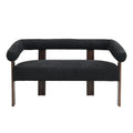 Round armrest loveseat(Black+Brown)