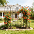 4 Pack Metal Garden Trellis 86.7' x 19.7' Rustproof Trellis for Climbing Plants Outdoor Flower Support Black