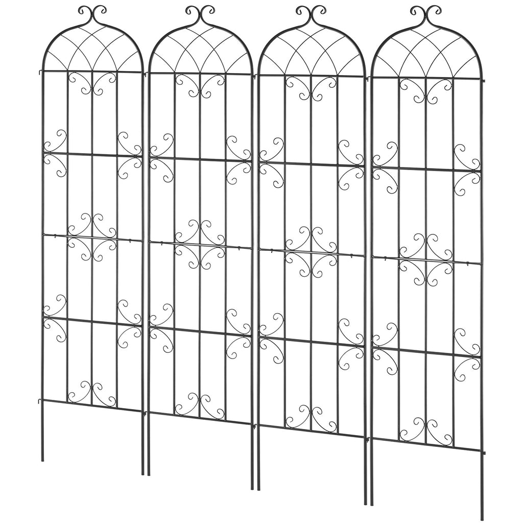 4 Packs Metal Garden Trellis for Climbing Plant Support 87x20 in Rustproof