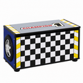 Kids Racing Car Storage Chest with Manual Flip-Top Lid, Gas Strut Support, Decorative Side Wheels