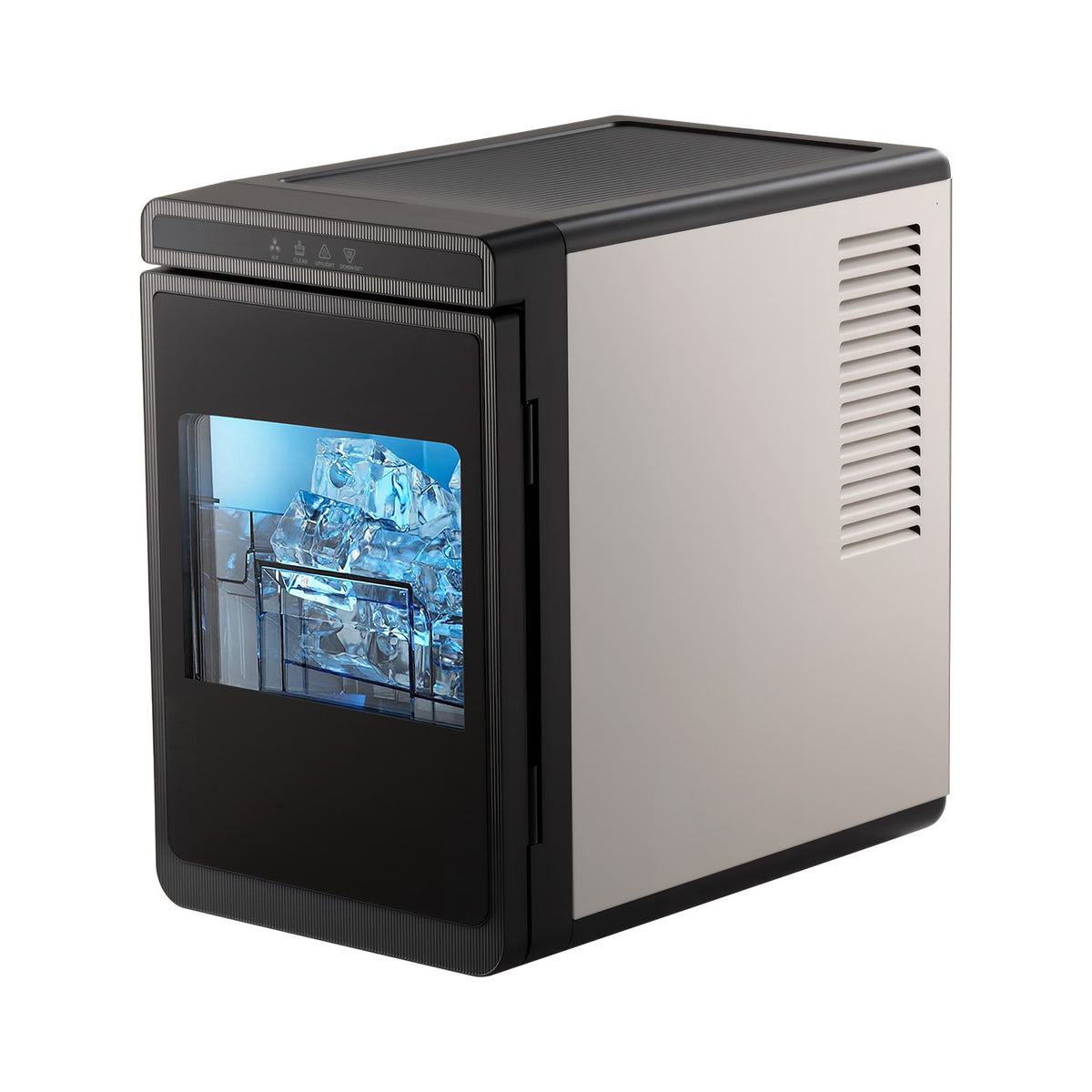 Countertop Ice Maker, 22 lbs per Day, Self-Cleaning Portable Machine with Tong, Drawer-Style Ice Access, Ice-Making Machine with Large Square Cubes, for Home, Kitchen, Office, Bar & Party