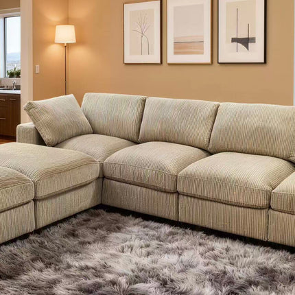 Corduroy Reversible Modular Sectional