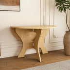 43 in Folding Dining Table for Small Spaces, MDF Table with Wild Oak Veneer, Space Saving Foldable Kitchen Table for Indoor and Outdoor Use - Eloy Royal