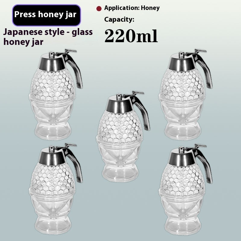 Glass Honey Pot Gift Pressing Honey Portable Storage Bottle - Eloy Royal