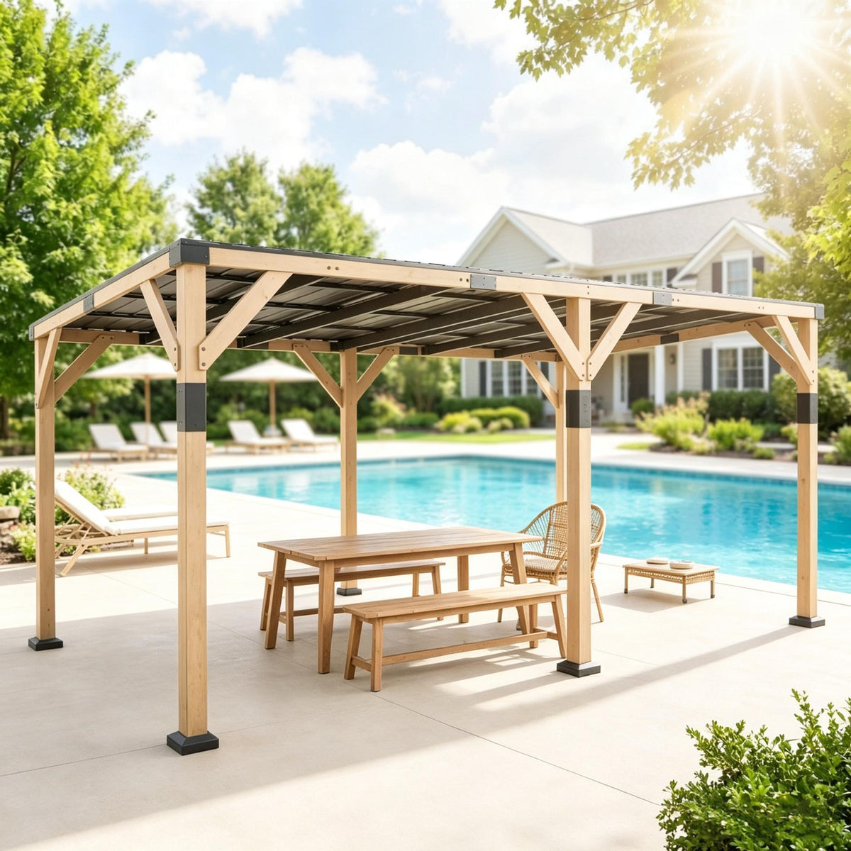 Outdoor Pergola,Garden Pergola,Sturdy Patio Canopy,Outdoor Pavilion,Elegant Pergola,Lean to Gazebo